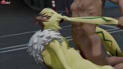 16:9 3d_(artwork) anal anal_sex anthro ass bandai_namco bodily_fluids cum cum_in_ass cum_inside digimon digimon_(species) digital_media_(artwork) duo ear_pull erection fucked_silly fur genital_fluids genitals hi_res human long_ears male male/male male_penetrated male_penetrating male_penetrating_male mammal oofoe penetration penile penile_penetration penis penis_in_ass sex symbareangoramon widescreen yellow_body yellow_fur