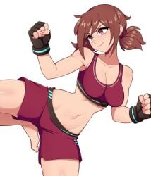 1girls bare_armpits bare_arms bare_belly bare_hips bare_legs bare_midriff bare_navel bare_shoulders bare_skin belly belly_button big_breasts breasts brown_eyebrows brown_eyes brown_eyes_female brown_hair brown_hair_female buruma busty busty_female busty_girl character_request cleavage closed_mouth_smile collarbone commission commission_art copyright_request curvaceous curvaceous_body curvaceous_female curvaceous_figure curvaceous_hips curvy curvy_body curvy_female curvy_figure curvy_hips digital_drawing digital_media elbows exposed_armpits exposed_arms exposed_belly exposed_hips exposed_legs exposed_midriff exposed_navel exposed_shoulders exposed_skin female female_focus female_only fingerless_gloves fingernails fingers groin head_tilt high_resolution highres hourglass_figure large_breasts lean_figure leg_up legs_apart legs_spread lips long_hair midriff narrow_waist navel oninuer plump_breasts ponytail red_buruma red_sports_bikini red_sports_bra short_ponytail shoulders simple_background slender_body slender_waist slim_waist smile smiley_face smiling smirk solo sports_bikini sports_bra spread_legs spreading_legs spreading_thighs standing thick_thighs thighs tilted_head tomboy upper_body white_background wide_hips