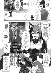 1boy 1girls ahe_gao cat_ears cat_girl censored cheshire_cat cheshire_cat's_welcome_to_wonderland cheshire_cat_(monster_girl_encyclopedia) comic doujin english_text erection mind_break monster_girl_encyclopedia straight tagme text