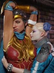 2girls 3d armpit_fetish armpit_focus armpit_smelling armpit_sniffing armpits blender clothed dc diana_prince harleen_quinzel harley_quinn harley_quinn_(suicide_squad_game) smelling smelling_armpit sniffing sniffing_armpit suicide_squad:_kill_the_justice_league wonder_woman wonder_woman_(suicide_squad_game) yuri