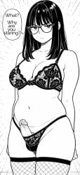 ai_generated annie_(furryroxxie) annoyed dickgirl dickgirl_only english english_dialogue english_text fishnet fishnet_clothing fishnet_legwear fishnet_pantyhose fishnet_stockings fishnet_thighhighs fishnets futa_focus futa_only futanari lace lace-trimmed_bra lace-trimmed_panties lingerie penis_in_panties tagme trans_woman transfem