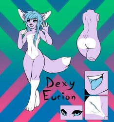 anthro canine cuntboy dexy fenwolf hybrid intersex mammal nude open_mouth pussy simple_background tongue