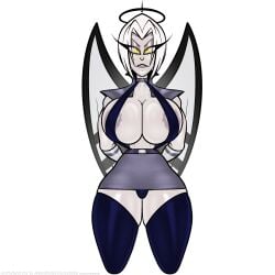 big_ass big_breasts bikini casual_nudity clothed female female_only hazbin_hotel inner_sideboob lute_(hazbin_hotel) nolollygagging revealing_clothes sideass sideboob sling_bikini teasing underass