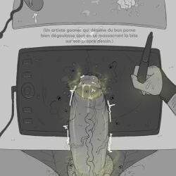 1boy 2025 anonymous_artist artist balls big_cock big_dick big_penis drawing fat_cock fat_dick fat_penis flies_for_smell french_text graphic_tablet hairy huge_cock male male_only monochrome penis pov precum sitting smelly smelly_balls smelly_cock smelly_penis stinky stinky_penis tagme used_tissue veins_on_dick