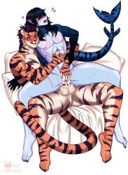 abs ahe_gao andromorph andromorph/male andromorph_penetrated anthro areola aroused aroused_by_another aroused_face aroused_smile ass balls black_arms black_hair black_nails blue_body blush blush_lines bodily_fluids body_blush bottomless bottomless_andromorph bottomless_anthro bottomless_intersex bottomless_male breast_blush breasts clitoral clitoral_fingering clitoral_masturbation clitoris clothed clothing colored_nails cum cum_drip cum_in_vagina cum_inside dripping dripping_pussy duo ejaculation erection evilbarashek eye_roll felid fingering fingers fish fur genital_fluids genitals hair hand_grab hand_on_belly hand_on_hand hand_on_vulva heart_symbol hi_res holding_belly humanoid_genitalia intersex intersex/male intersex_penetrated interspecies kai_(evilbarashek) knot leg_scar looking_at_genitalia looking_at_vulva looking_pleasured looking_up male male_penetrating male_penetrating_andromorph male_penetrating_intersex mammal marine masturbation messy messy_hair multicolored_body multicolored_fur muscular muscular_anthro muscular_intersex muscular_male nails nipples nude on_top open_mouth orange_body orange_fur orgasm orgasm_face pantherine penetration penile penile_penetration penis penis_in_vagina pink_nipples pink_vulva puffy_areola puffy_nipples purple_hair scar sex shark simple_background sitting sitting_on_another smile spread_legs spreading striped_body striped_fur stripes submissive submissive_andromorph submissive_intersex sweat sweatdrop taiga_(evilbarashek) tail tears tears_of_pleasure teeth tiger tongue tongue_out topless topless_anthro topless_male vaginal_fluids vaginal_penetration vaginal_penetration vaginal_squirting vulva vulva_blush white_body