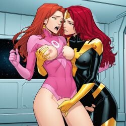 adultery ai_generated animated atom_eve female group_sex jean_grey marvel marvel_comics nudity samantha_eve_wilkins x-men yuri