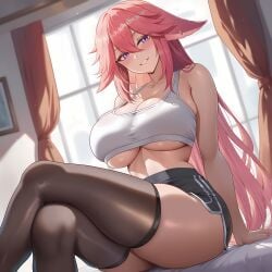 yae miko from genshin impact by roxor