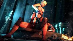 1boy 1girls 3d animated areolae ass big_breasts blonde_hair bouncing_breasts breasts cassie_cage cowgirl_position erection female ktsfm large_breasts male mortal_kombat nipples no_sound penis source_filmmaker straight sub-zero unseen_male_face video