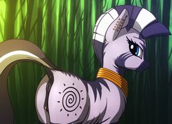 2016 anatomically_correct anatomically_correct_pussy animal_genitalia animal_pussy anus ass blue_eyes cutie_mark dock ear_piercing equine equine_pussy female feral friendship_is_magic genital_piercing hair looking_at_viewer mammal my_little_pony outside piercing pussy shydale solo zebra zecora_(mlp)