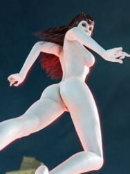 1girls anus ass avengers back barefoot black_nails blue_background breasts brown_eyes brown_hair citrus2077 eyelashes eyeshadow facepaint feet_out_of_frame female fingernails from_behind from_below lips lipstick long_fingernails long_hair looking_at_viewer looking_back makeup marvel medium_breasts nail_polish nipples nude pale_skin parted_lips pointing pose pussy realistic red_eyes red_hair red_nails ribs scarlet_witch sideboob simple_background solo standing uncensored underwater wanda_maximoff