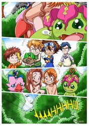 2girls 4boys comic digihentai digimon embarrassed mimi_tachikawa nipples sora_takenouchi