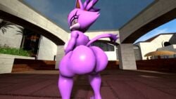 3d animated ass big_ass blaze_the_cat breasts cat darksorm feline female female_only huge_ass looking_back mammal outdoors sega sideboob sonic_(series) tailwag thick_thighs twerking yellow_eyes