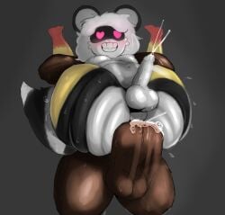 anthro anthro_penetrated ass atlyss big_butt bodily_fluids butt_ripples chang_(atlyss) cum dark_body dark_skin duo full_nelson full_nelson_(legs_held) genital_fluids happy happy_sex heart_eyes heart_symbol hi_res human human_on_anthro human_penetrating human_penetrating_anthro interspecies looking_pleasured male male/male male_on_human mammal penetration procyonid raccoon sex tabs_huoo