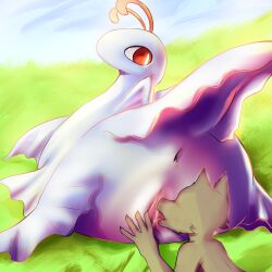 1:1 antennae_(anatomy) anthro anus cloud cunnilingus digital_media_(artwork) duo faceless_character female feral genitals godforgiveme4 grass hi_res milia_(monster_racers) monster_racers nude oral outside plant pussy red_eyes sex sky tongue tongue_out vaginal_penetration