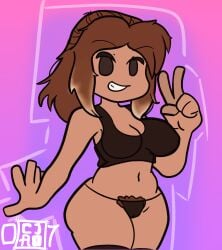 big_breasts big_thighs brown_skin cjao_07 hairy hairy_pussy lenceria long_hair long_socks peace_sign roblox roblox_avatar smiling