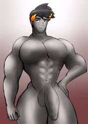 bara barakando gay greek_mythology hades muscular muscular_male naked standing