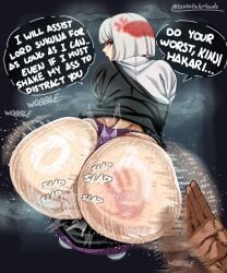 1boy 1unknown ass ass_slap bent_over big_ass bubble_butt dark-skinned_male dark_skin dat_ass dialogue fat_ass hakari_kinji hand_print hand_print_on_ass huge_ass jujutsu_kaisen large_ass light-skinned_female light_skin male_pov massive_ass motion_blur motion_lines panties pov presenting presenting_hindquarters slapping_ass spank_marks spanking spanking_ass sweat sweatdrop sweaty_ass teatotalerlewds text thick_ass unknown_gender uraume white_hair wobbling_ass