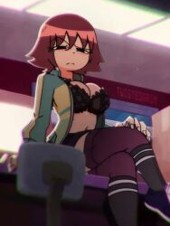 bra breasts kim_pine red_hair scott_pilgrim stare tagme twistedgrim