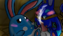 anthro anthrofied azumarill breasts brushing cum fan_character female feral male nighty_azumarill penis pokemon rule_63 toughte