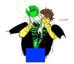 1x1x1x1 1x1x1x1_(forsaken) blush censor_bar censored forsaken_(roblox) gay gay_sex legs_in_air roblox roblox_game scars scars_on_arm shedletsky shedletsky_(forsaken) sweat yaoi