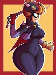 1girls bibi_(brawl_stars) big_ass big_breasts brawl_stars breasts female justice_smasher_bibi_(brawl_stars) massive_thighs thick_thighs villainess wide_hips wrench znixye