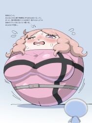 blush blush_lines inflation pink snow sphere spherical_breasts spherical_inflation sweatdrop tabasuko_(artist) tagme transformation
