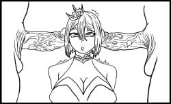1girls ahe_gao big_breasts breasts brown_hair cleavage clothed_female_nude_male comic cum cum_in_ear cum_inside double_penetration ear_fuck ear_penetration female indie_virtual_youtuber mina_aoyama mind_break nipple_bulge rape reckless_sex short_hair sole_female vallake0 virtual_youtuber