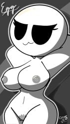1girls bald bald_female chetoh claire_(chetoh) cos-18only fanart female female_only large_breasts n_hiss nude nude_female oc original original_character slime solo solo_female