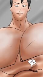 ant-man ant-man_(series) barakando between_pectorals crushing crushing_tiny_person dc dc_comics large_chest macro macrophilia marvel marvel_comics naked pec_focus size_difference superman superman_(series)