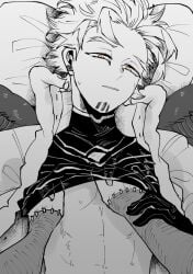 boku_no_hero_academia dabi gay hawks_(my_hero_academia) keigo_takami male my_hero_academia pec_grasp touya_todoroki yaoi