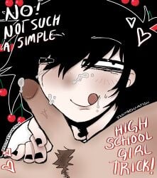after_oral blowjob cum cum_in_mouth cum_on_face death_note gay gay_blowjob handjob holding_penis l l_lawliet light_yagami male male/male oral oral_sex penis penis_in_hand penis_on_face tongue_out wink winking_at_viewer zzombehnation