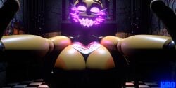 1girls 3d animatronic anthro areolae big_breasts breasts busty female female_only five_nights_at_freddy's five_nights_at_freddy's_2 huge_breasts indoors kiro93591529 large_breasts looking_at_viewer nipple_piercing nipples panties piercing png smile solo toy_chica_(fnaf)