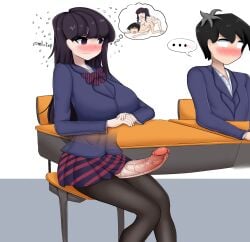 1boy 1futa areolae bar_censor big_areola big_breasts big_cock big_penis breasts censored clothed clothing cock dark_hair dickgirl fully_clothed futa_on_male futa_with_male futanari huge_breasts huge_cock human intersex knees_together_feet_apart komi-san_wa_komyushou_desu komi_shouko large_areolae large_breasts large_cock large_penis light-skinned_futa light-skinned_futanari light-skinned_male light_skin long_hair long_penis male mllatep mostly_clothed needy penis purple_hair short_hair standing tadano_hitohito throbbing_penis urethra veiny_penis