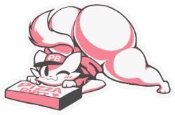 boykisser boykisser_(meme) deadsector femboy furry furry_only ineffective_clothing jack-o_pose male male_only pizza_box pizza_delivery self_upload silly_cat_(mauzymice) text