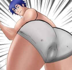 ass_focus bara barakando between_ass big_ass gay https://x.com/barakando/status/1375490296901943296 ike_(fire_emblem) inside_underwear macro macro_male macrophilia nintendo super_smash_bros. super_smash_bros._ultimate tiny_person underwear_only