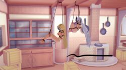 2girls 3d bondage fate/grand_order fate_(series) female females_only jeanne_d'arc_(fate) jeanne_d'arc_alter_(fate) koikatsu panties suspension_bondage tia_polo topless topless_female vibrator vibrator_in_pussy white_panties