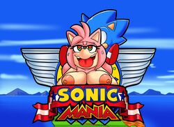 amy_rose big_breasts blue_fur breasts classic_sonic cloudz female furry hedgehog huge_breasts in_love male mammal parody sonic_(series) sonic_mania sonic_the_hedgehog superbunnygt