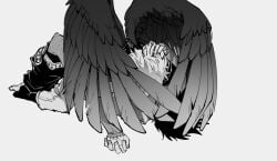 2boys boku_no_hero_academia dabi gay hawks_(my_hero_academia) implied_sex keigo_takami male my_hero_academia touya_todoroki wings yaoi
