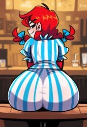 ai_generated ass behind_view clothed clothed_female clothing large_ass red_hair wendy's wendy_thomas