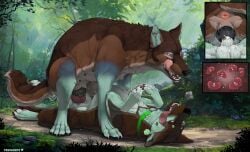 absurd_res anatomically_correct anatomically_correct_genitalia anatomically_correct_penis anatomically_correct_pussy animal_genitalia animal_pussy balls bodily_fluids breath canid canine canine_genitalia canine_pussy canis close-up cum cum_inside detailed_background domestic_dog dominant dominant_female drooling duo ejaculation female feral feral_on_feral forest fyria_(hateeven) genital_fluids genitals german_shepherd herding_dog hi_res impregnation knot knotting licking licking_lips low-angle_view lying male male/female mammal on_back orgasm panting pastoral_dog penetration penile penile_penetration penis plant pussy quadruped rear_view saliva sheppermint tongue tongue_out tree truegrave9 vaginal_penetration vaginal_penetration wolf