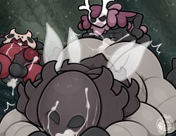 ambiguous_gender ambiguous_penetration anal anal_sex ant anthro arthropod ass balls black_eyes bodily_fluids cum cum_inside erection genital_fluids genitals group hi_res hollow_knight hollow_knight:_silksong hollow_knight_(franchise) humanoid_genitalia humanoid_penis hymenopteran insects larger_male male male/male male_penetrated male_penetrating male_penetrating_male muscular muscular_male nude pecs penetration penile penile_penetration penis savage_beastfly sex size_difference skarr skarr_(hollow_knight) skarrgard smaller_on_top tail team_cherry trio ursa-m1nor wings