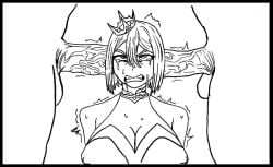 1girls ahe_gao big_breasts breasts brown_hair cleavage clothed_female_nude_male comic cum cum_in_ear cum_inside double_penetration ear_fuck ear_penetration female indie_virtual_youtuber mina_aoyama mind_break nipple_bulge rape reckless_sex short_hair sole_female vallake0 virtual_youtuber