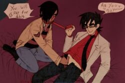 gay gideon_gordon_graves jacking_off_another leash_and_collar leash_pull matthew_patel scott_pilgrim scott_pilgrim_takes_off scott_pilgrim_vs._the_world tagme