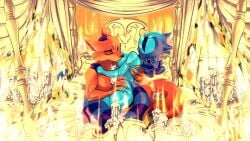 5_fingers anthro anthro_on_anthro ass black_nose blue_body blue_fur breast_play breast_suck breasts candle canid canine canis cazadora_(rentonreverb) coyote dandy_(rentonreverb) duo female fingers fire from_front_position fur hi_res humanoid_hands looking_pleasured male male/female mammal markings mastery_position nude nude_anthro nude_female nude_male open_mouth procyonid raccoon red_body red_fur ring_(marking) ringed_tail sex squiderdoodle striped_markings striped_tail stripes sucking tail tail_markings