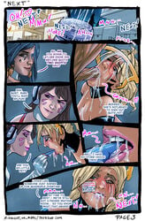 3girls ahe_gao alternate_costume black_tears blizzard_entertainment blonde_hair bondage brown_hair collar comic crying cum cum_everywhere cum_in_container cum_in_mouth cum_on_face d.va elbow_gloves english_text facial fellatio femdom fucked_silly gloves headset hospital mascara mascara_tears mercy midnightonmars mind_break overwatch page_3 penis pharah public_use restrained ruined_makeup runny_makeup tattoo tears text tongue tongue_out