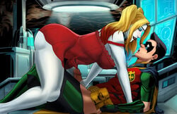 1boy 1girls batman_(series) black_hair blonde_hair blue_eyes blue_hair breasts choker covered_breasts dc dc_comics female harley_quinn imminent_sex large_breasts legs lingerie lips makeup male mask multicolored_hair naavs nightgown older_female older_woman_and_younger_boy penis pink_hair red_hair red_robin short_hair sideboob straight thighs tied_hair tim_drake twintails white_skin younger_male