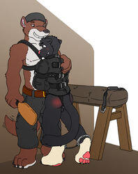 anthro canine canine duo makootter male mammal mustelid otter slave