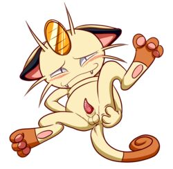 animal_genitalia anthro anus armpits balls barbed_penis blush cute_fangs feline front_view glacierk inviting looking_at_viewer male male_only mammal meowth nintendo penis pokemon presenting sheath solo spread_legs spreading tapering_penis