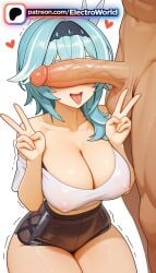 1boy 1girl 1girls 2026 ai_generated artist_name big_breasts big_chest big_tits boobs breasts bust busty chest cleavage clothed_female_nude_male cock covered_nipples dick double_v electroworld erection eula_(genshin_impact) genshin_impact heart hetero hi_res high_quality high_resolution highres large_breasts large_penis motion_lines patreon patreon_username penis penis_awe penis_on_face precum squatting stable_diffusion testicles tits tongue tongue_out transparent_background trembling twitching_penis uncensored v watermark
