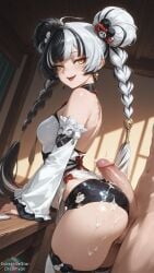 1girls ai_generated ass ass_focus assjob back_view black_hair braid braided_hair breasts butt butt_focus buttjob cum cum_on_ass curvy curvy_body curvy_female dialyn_(zenless_zone_zero) double_bun dreamyan_ai from_behind hi_res high_quality high_resolution highres long_hair medium_breasts open_mouth seductive seductive_eyes seductive_look seductive_mouth seductive_pose seductive_smile small_breasts smile smiling thick_ass thick_thighs thighhighs thighs two-tone_hair uncensored very_long_hair white_hair yellow_eyes zenless_zone_zero